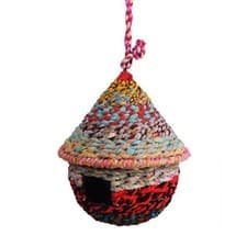 Image of Recycled Fabric Bird House Round