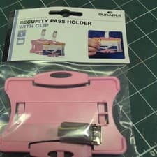 Image of Durable Enclosed Security Pass ID Card Holder for Lanyards 54x85mm   pack of 12.