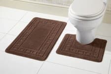Image of DIEM Bath Mat Pedestal MAT 2 PIECE Water Absorbent Non Slip Toilet Bathroom Rugs