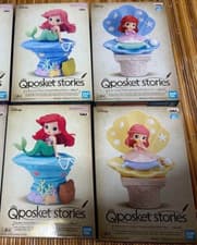 Image of Q posket Disney Characters Ariel Figure Pink Dress Mermaid Style Qposket New JP