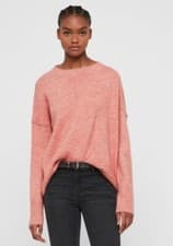 Image of NEW All Saints Rue Crew Neck Jumper Pink Size M