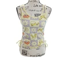 Image of Nickelodeon Rugrats Womens Tank Top Graphic Checkered Cartoon Yellow S