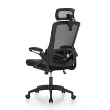 Image of ALPHA HOME Ergonomic Office Desk Chair, Breathable 52T x 52B x 120H cm, Black 