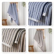 Image of Catherine Lansfield Rice Weave Stripe 100% Cotton Hand Or Bath Towel, Bath Sheet