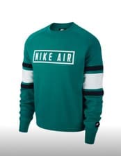 Image of BNWT Nike Air NSW Fleece Crew SWEATSHIRT SIZE LARGE -Green Mix