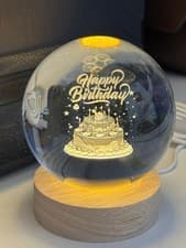 Image of LED Crystal Ball Table Lamp -USB LED Night Light Home Decor Gift