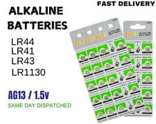 Image of LR44, LR41, LR1130, LR43 1.5V Alkaline Button Batteries Coin Cells Battery NEW