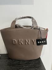 Image of DKNY Trademark Mini Tote Small Bag in ASH TUAPE  Biscotti - BNWT