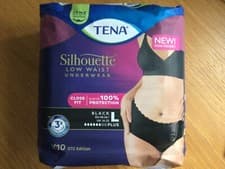 Image of TENA Silhouette 10 Plus Low Waist Incontinence Pants - Black, Size L 16-22 Large