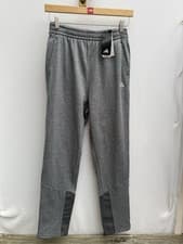 Image of Adidas Kids Fleece Joggers Black Melange Aeroready Grey Youth 13-14 Years Large