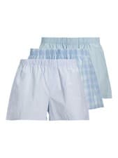 Image of Jack & Jones Jacmilano 3 Pack Woven Boxers 100% Cotton - Chambray Blue
