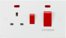 Image of Knightsbridge 45A DP Cooker Switch and 13A Socket with Neons