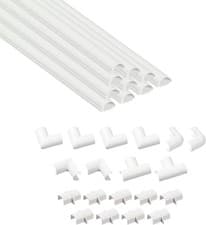 Image of D-Line Micro+ Cable Trunking 4-Meter Pack, Half 20mm (W) x 10mm (H), White