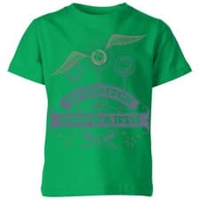Image of Harry Potter Quidditch at Hogwarts Kids T-Shirt | Official Licensed Tee | Green