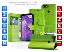 Image of For HTC One M9 Wallet Case Card Slot PU Leather Phone Case & Tempered Glass