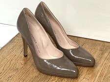 Image of Peter Kaiser Herdi Taupe Patent Leather Heeled Women’s Court Shoes *CLEARANCE*