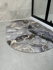 Image of ULTRA-ABSORBENT NON-SLIP MARBLE EFFECT BATHROOM SHOWER MAT 80 CM X 50CM