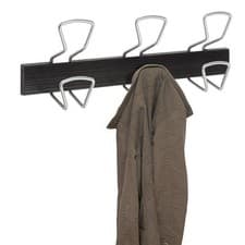 Image of Alba Coat Hanger 3 Hook Door or Wall Mounted Rack Silver Wire PMPRO3M