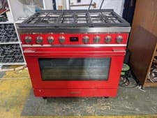 Image of Ex-Display Smeg Portofino CPF9GPR 90cm Dual Fuel Red Range Cooker Pyrolytic Oven