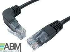 Image of RJ45 Ethernet Network Cat5e Cable RIGHT ANGLED Patch lead 1m 2m 3m 0.5m