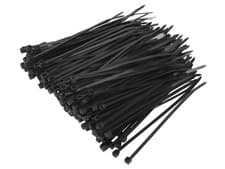 Image of CABLE TIES 300mm x 4.8 BLACK ZIP WRAPS Fastener PACK 100