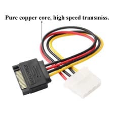 Image of Sata 15CM 4 Pin Molex Female To 15 Pin Male Power Adapter Cable Hard Disk Drive