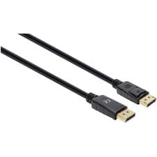 Image of Manhattan 355568 DisplayPort Cable Black 1m PVC triple shield gold connectors