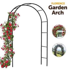 Image of Metal Garden Arch Heavy Duty Strong Tubular Rose Climbing Plants Archway 2.4m