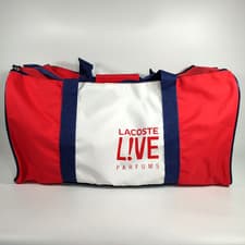 Image of Lacoste Live Weekender Duffle Bag Shoulder Strap Red White Blue New