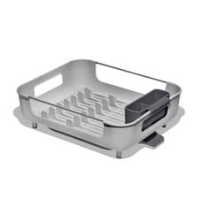 Image of OXO Large Capacity Dish Rack: Gray Freestanding Polypropylene & Stainless Steel
