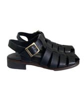 Image of BNIB Ladies Russell & Bromley Black 100% Leather Lisbon Sandals, UK 8, EU 41