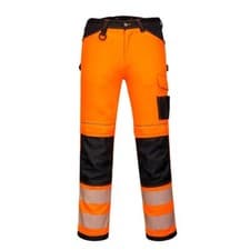 Image of Portwest PW3 Hi-Vis Lightweight Stretch Work Trousers Reflective PW303