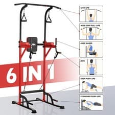 Image of Adjustable Power Tower Pull Up & Dip Station for Home Gym 190–230cm
