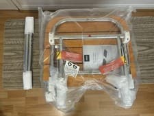 Image of AKW 04030 Wooden Slatted Fold Up Shower Seat Chair With Adjustable Support Legs