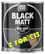 Image of 151 Matt Black Non Drip Paint 300ml Tin Interior/Exterior