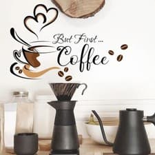 Image of Wall Sticker Kitchen Cabinet Coffee Decal Vinyl Mural Art Home Dining Room Decor