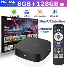 Image of 2026 Android TV Box Media Player 16.0 8GB RAM 128GB 4K 8K Dual WiFi UK Stock
