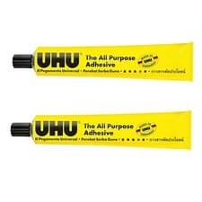Image of 2 x UHU All Purpose Glue 125ml Jumbo Size Tubes Extra Strong Clear Adhesive