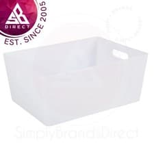 Image of Wham Studio Plastic Basket 5.02 Rectangular│Home Storage Organizer│Ice White