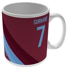 Image of Personalised West Ham United Colour Stripe Ceramic Mug - Free Delivery