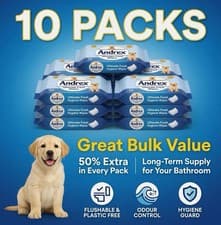 Image of Andrex Ultimate Fresh Hygiene Wipes-Bulk of 10 Packs, Flushable,Odour Control