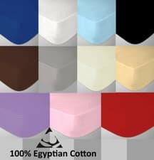 Image of Egyptian Cotton Cot Bed Fitted Sheet 200 Thread Count, 70 x 140cm