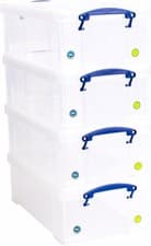 Image of Really Useful Boxes 4 x 12 litre clear