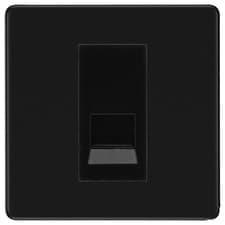Image of BG Evolve Matt Black Single Secondary Telephone Socket, Screw Terminal - Black