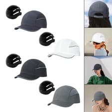 Image of Baseball Bump Cap Impact Resistant Summer Long Brim Sunhat Headgear Sun Visor