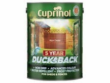 Image of Cuprinol Ducksback 5 Year Waterproof for Sheds & Fences Rich Cedar 5L CUPDBRC5L