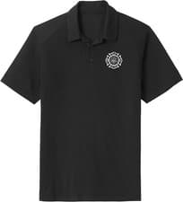 Image of Retired Firefighter Chest Print Tri Blend Polo Shirt