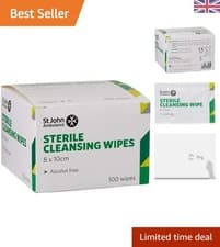 Image of Gentle and Unscented Sterile Cleansing Wipes, Individually Wrapped - 100 Count