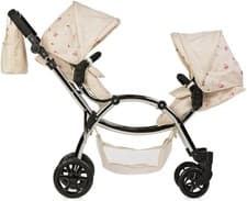 Image of Roma Darcie Twin Dolls Pram in Cream, Suitable from 3 to 16 Years, Adjustable