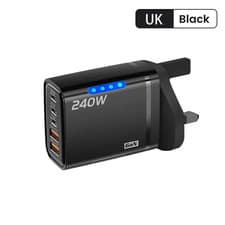 Image of 240W Quick Charger UK Plug Fast Wall Charger Power Adapter 5 Port USBC PD Type C